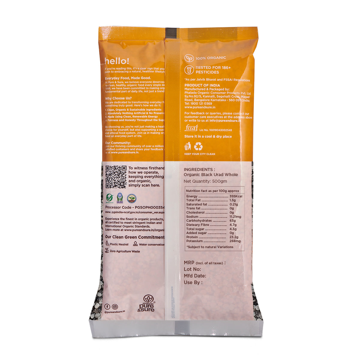 Black urad dal Back