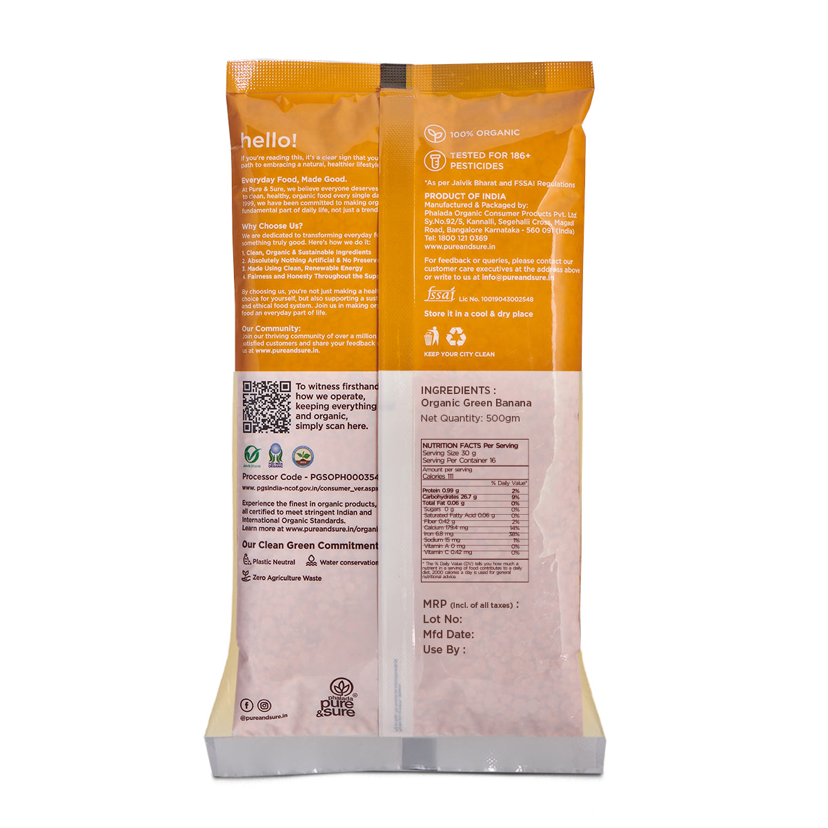 Organic Green Banana Flour (500g)