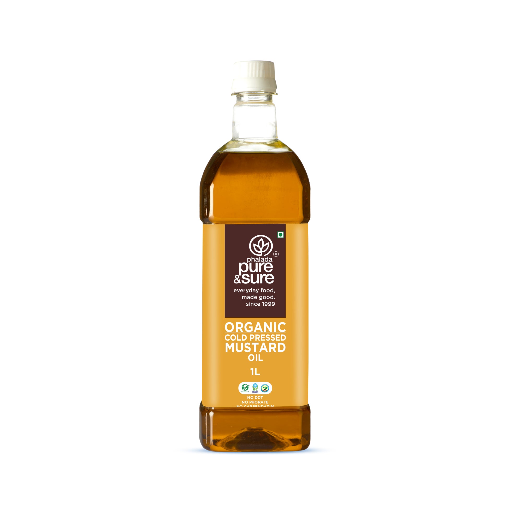 Phalada Pure and Sure Organic- Mustard oil 1lt Front