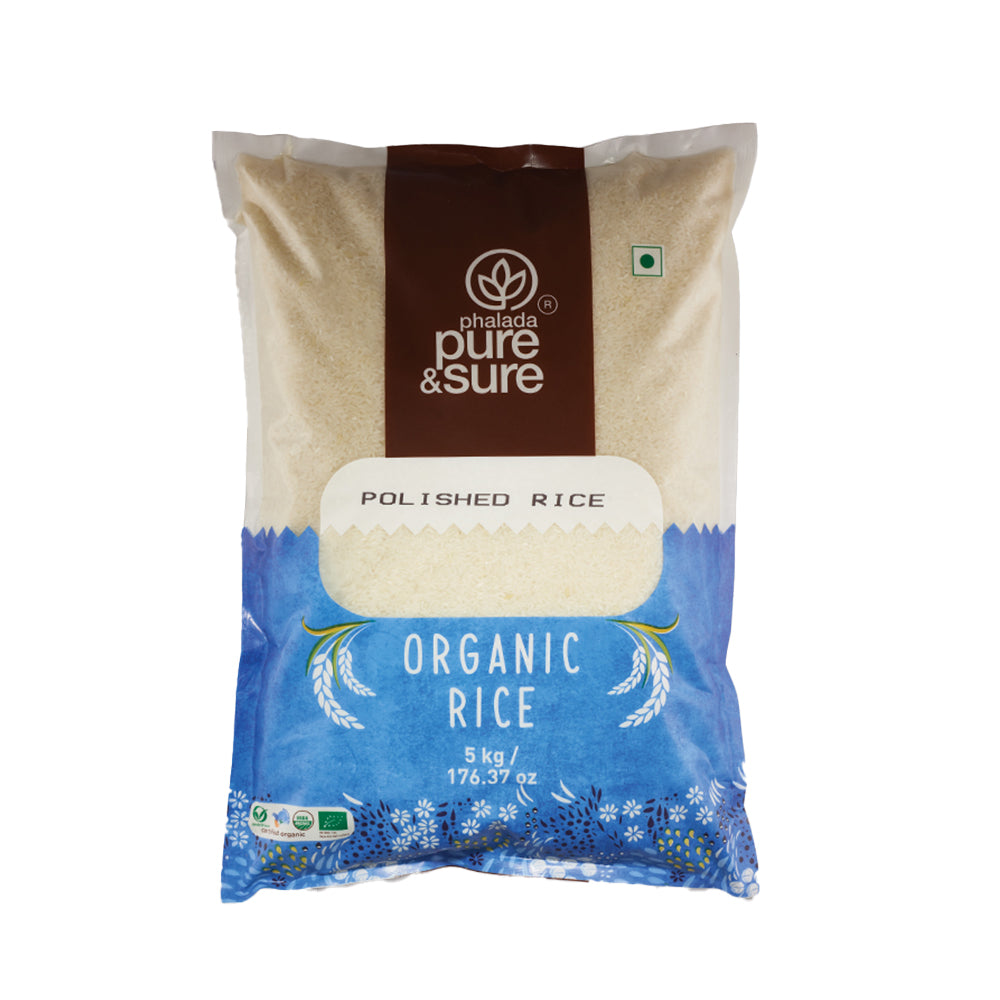 Phalada Pure and sure- Organic Sonamasoori Polished Rice 5kg Front