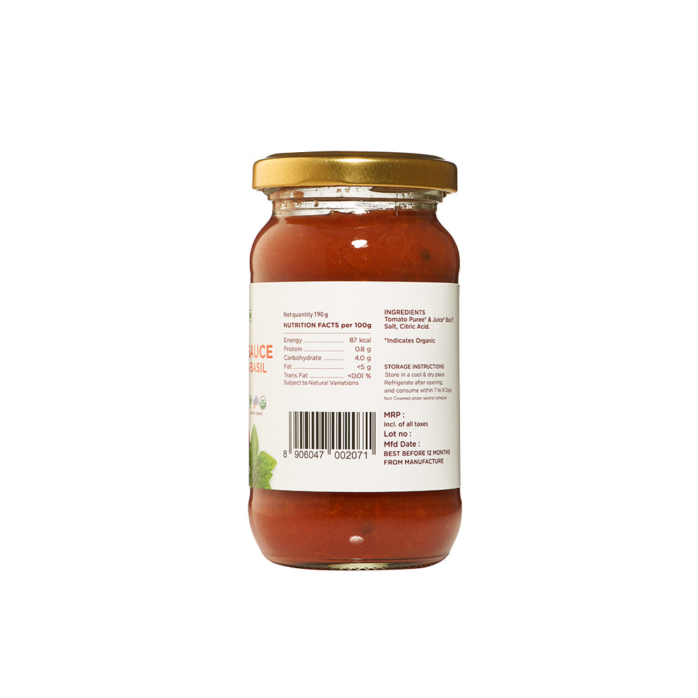 tomato and basil Sauce Nutrition
