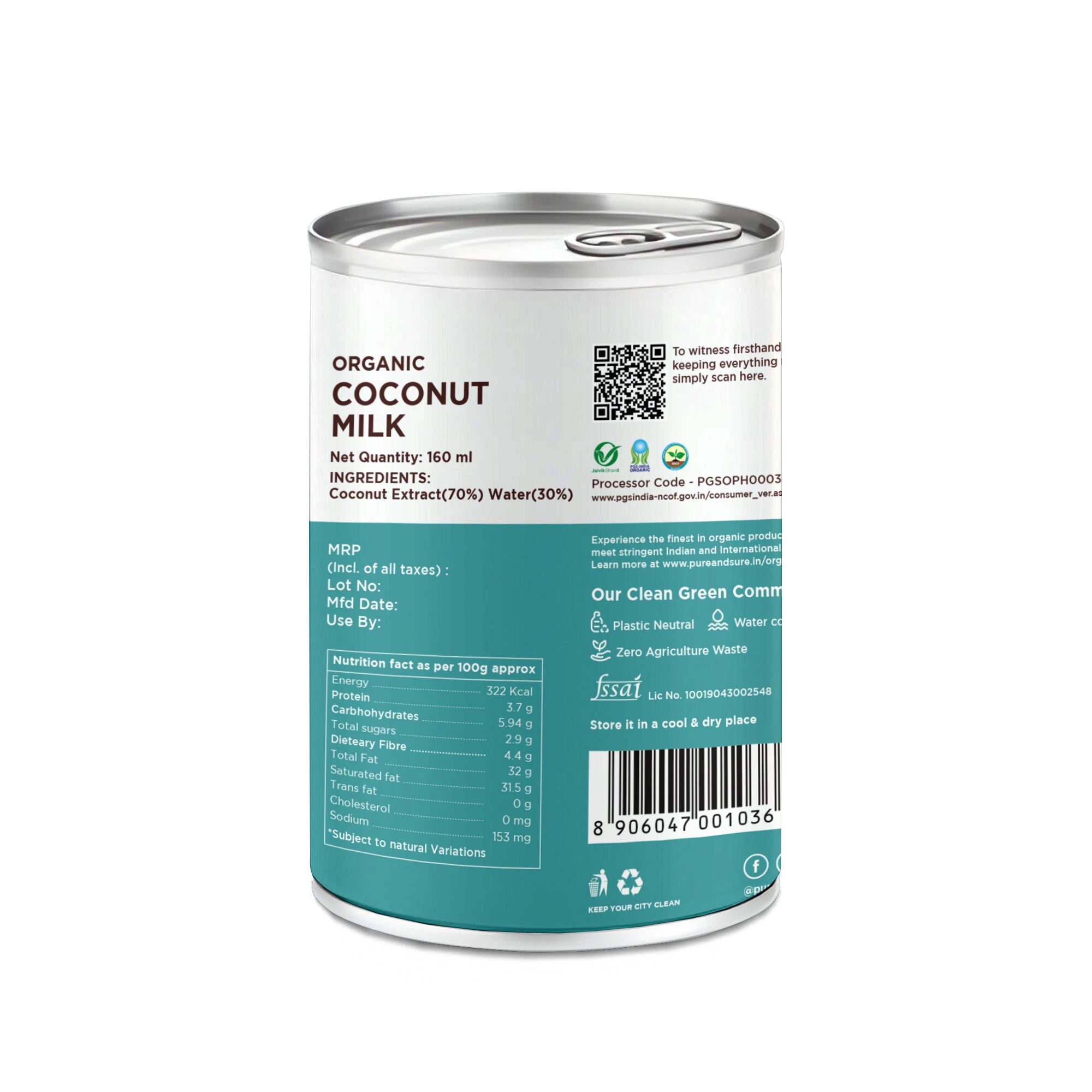 Coconut Milk 160ml Back
