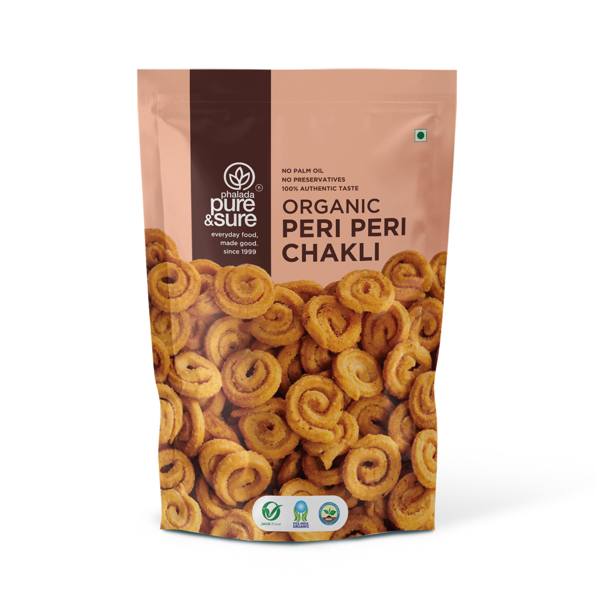 Phalada Pure and sure- Organic Peri Peri Chakli Front