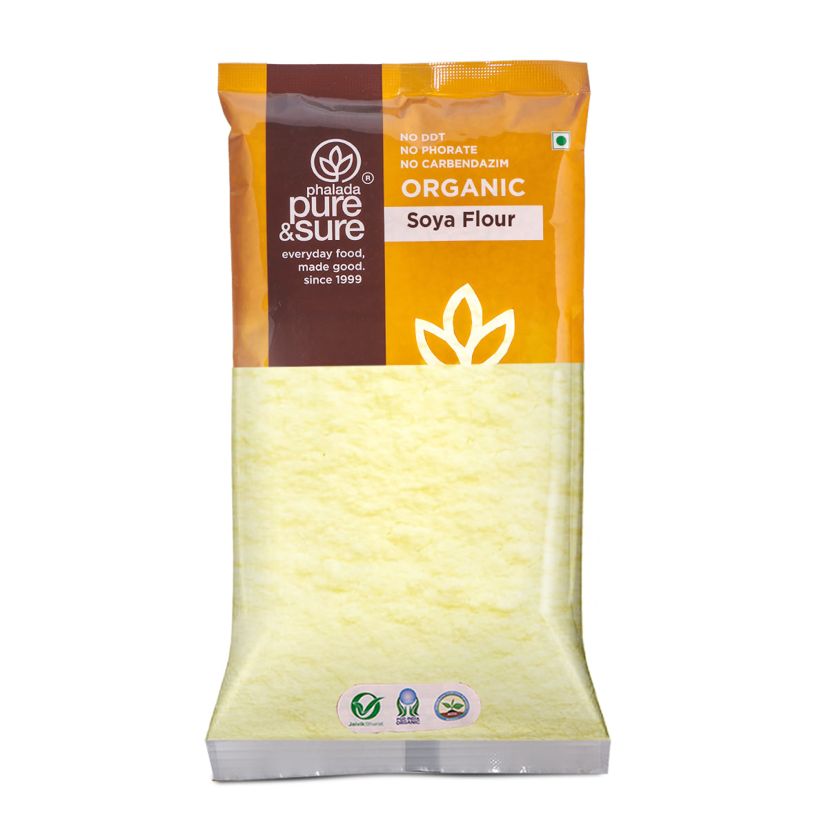 Phalada Pure and Sure Organic Soya flour 500g front