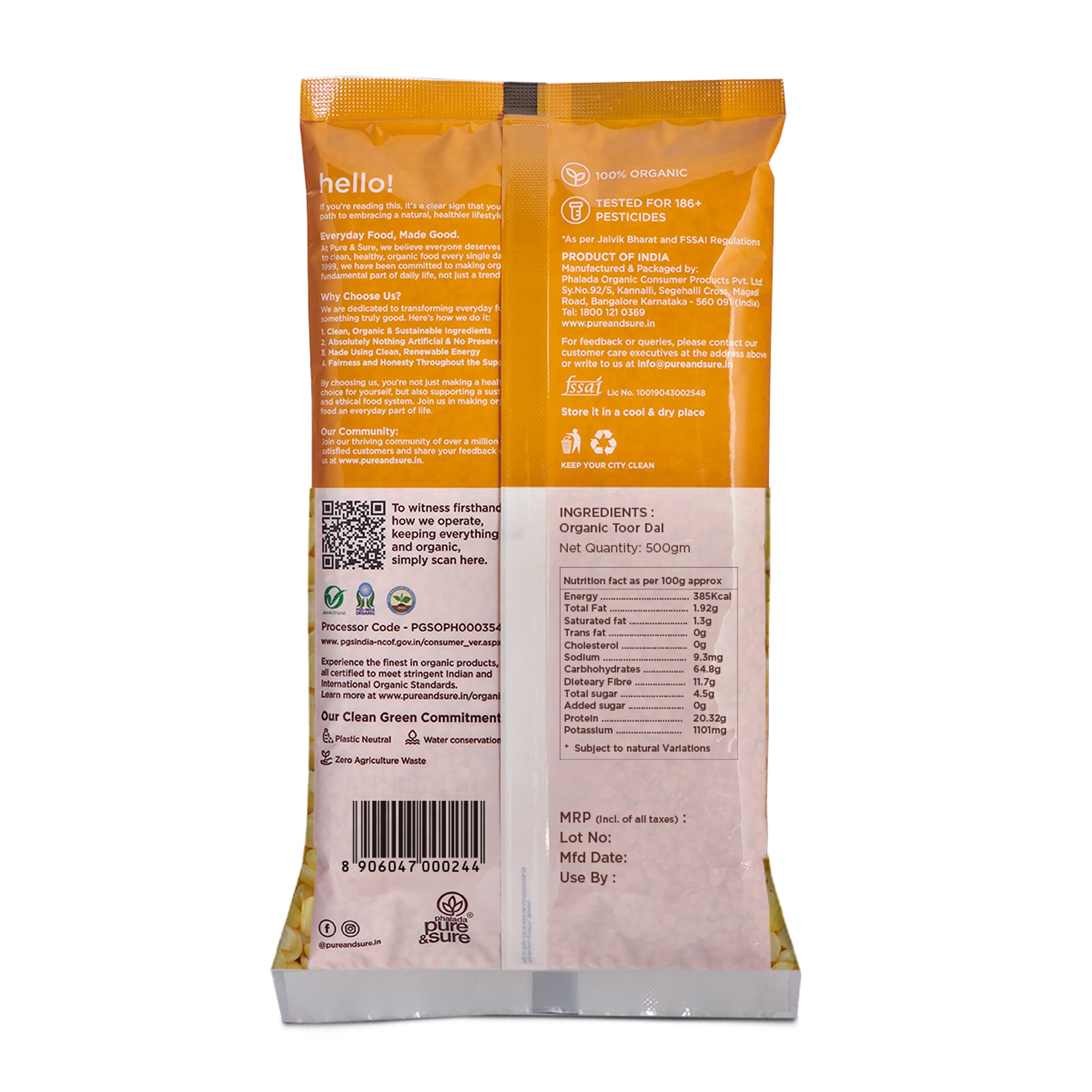 TOOR dal 500g Front