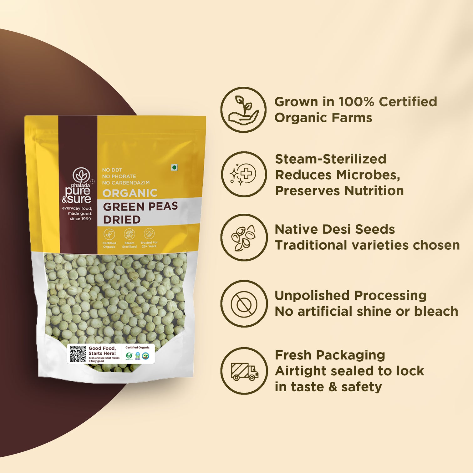 Organic Green Peas Dried-500Gms 3