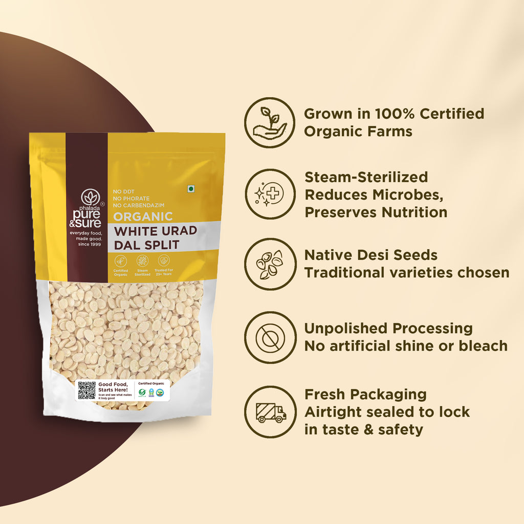 Organic White Urad Dal Split-500Gms 4