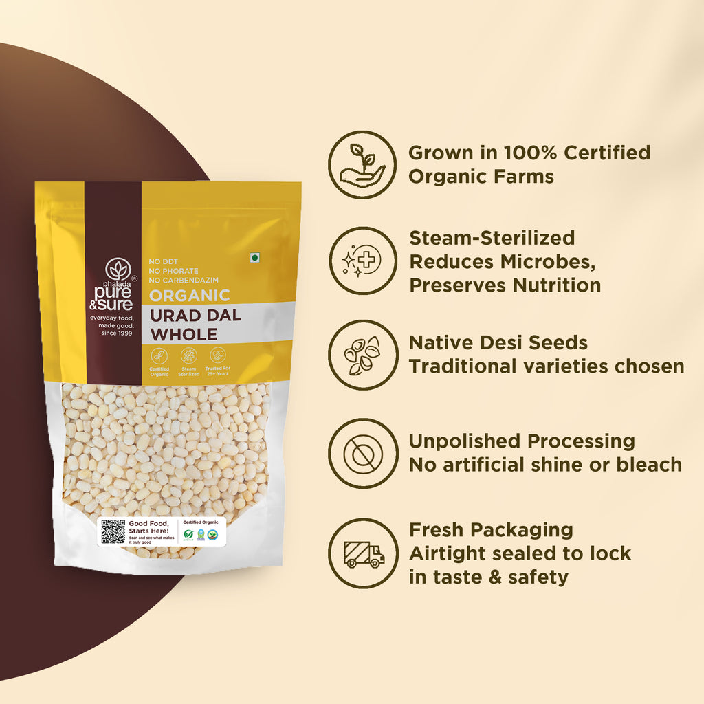 Organic White Urad Dal Whole-500Gms 3