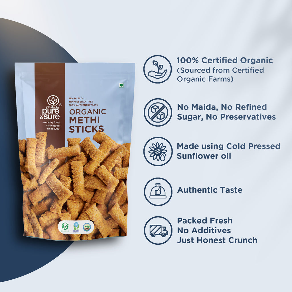 Organic Methi Sticks 120Gms 3
