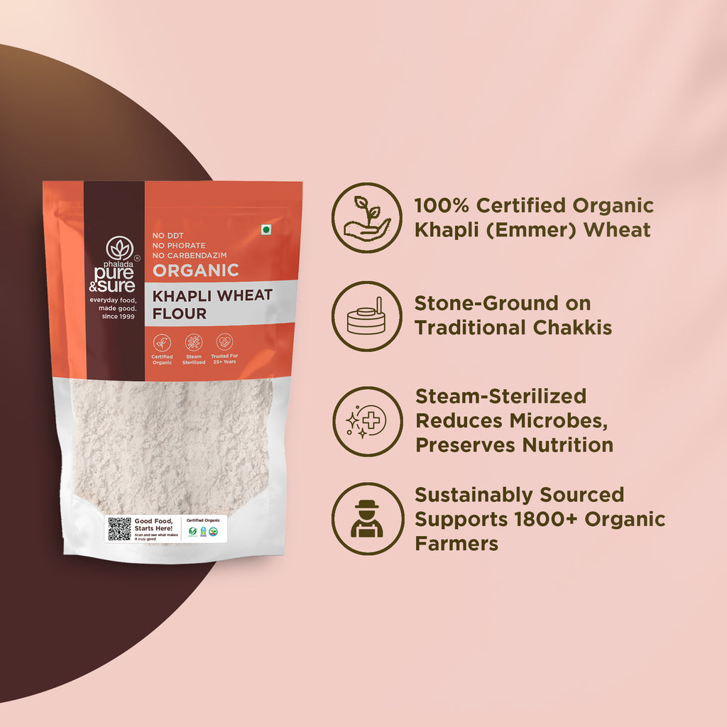 Organic Khapli Wheat Flour - 1kg 3