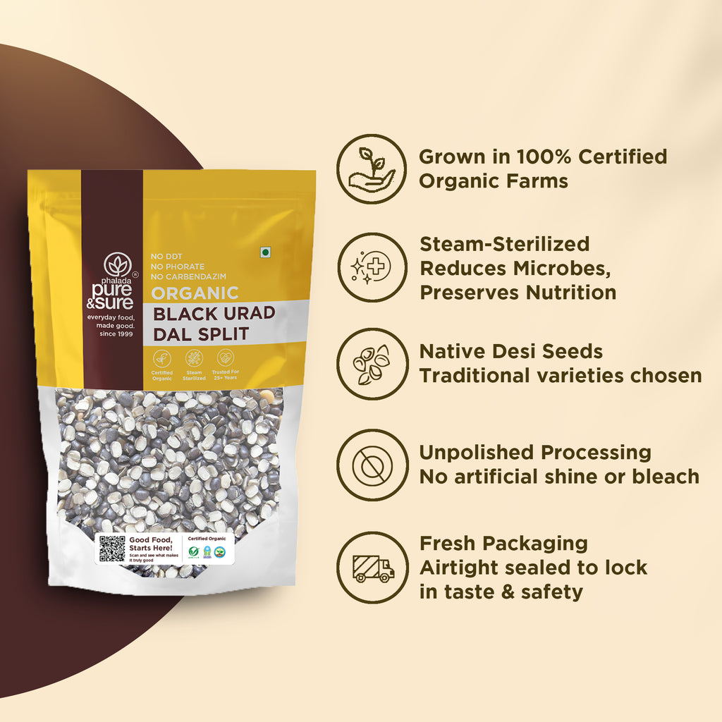 Organic Black Urad Dal Split-500Gms 3