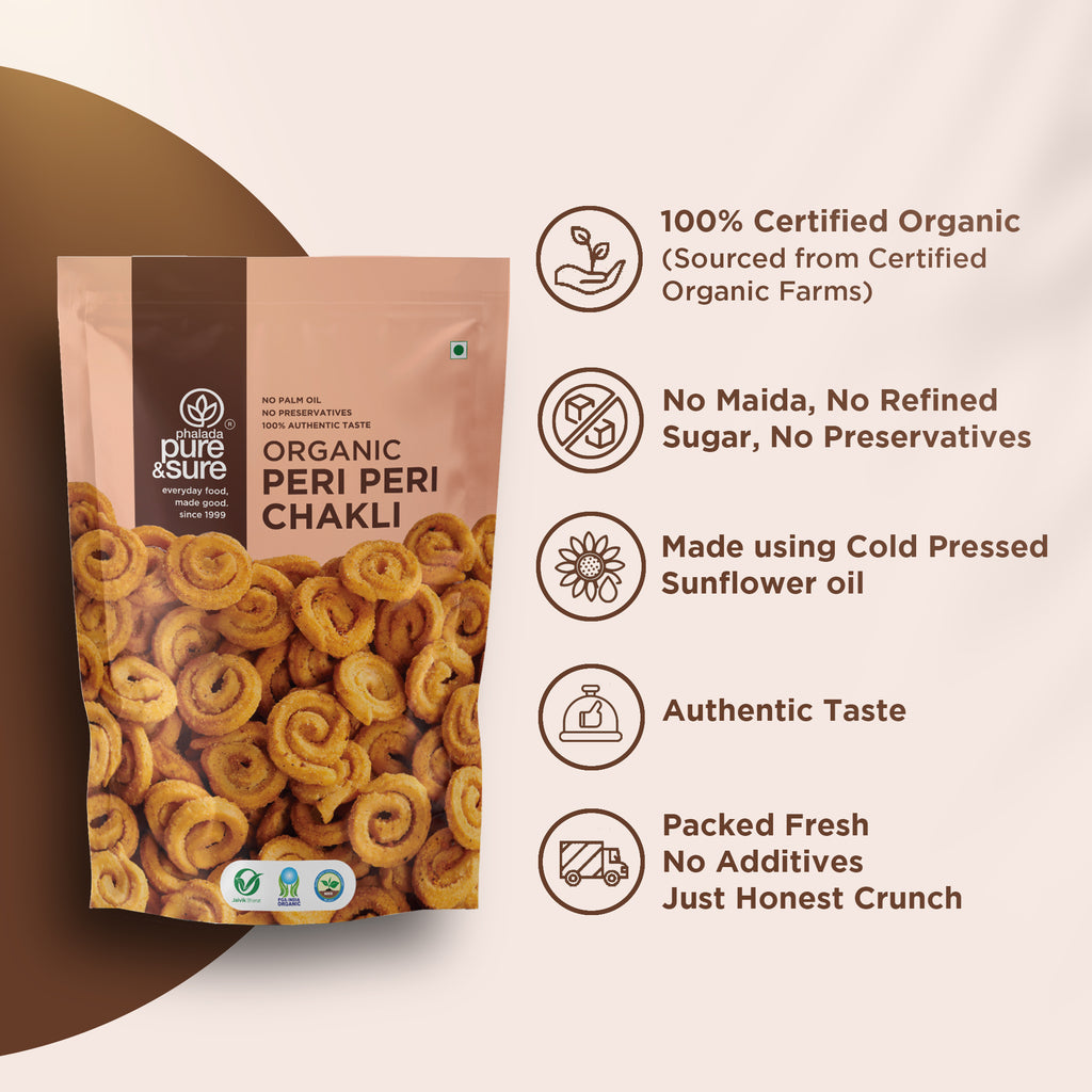 Organic Peri Peri Chakli - 150gms 3
