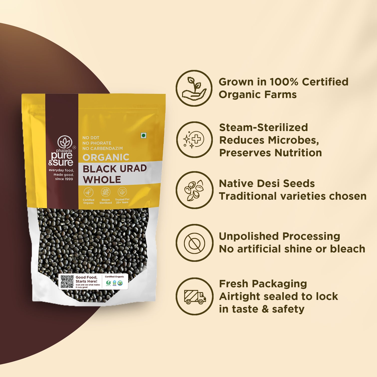 Organic Black Urad Whole-500Gms 3