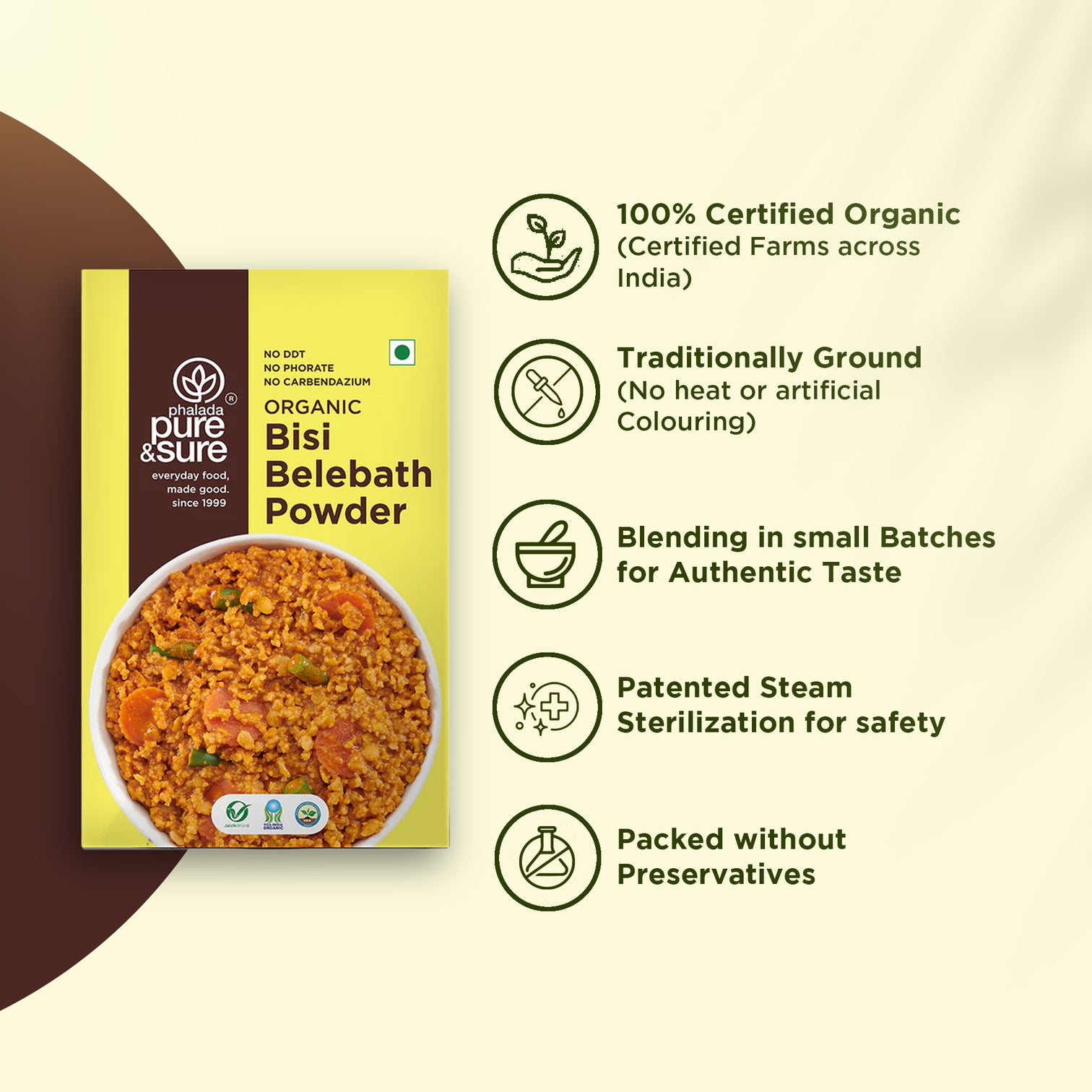 Organic Bisi Belebath Powder-100Gms 3