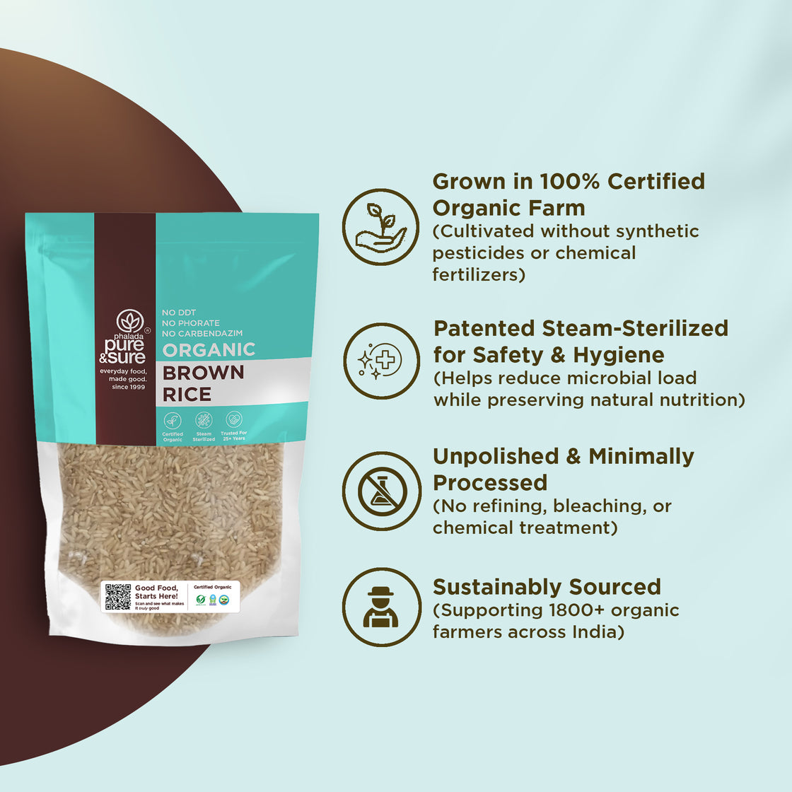 Organic Brown Rice-1kg 3