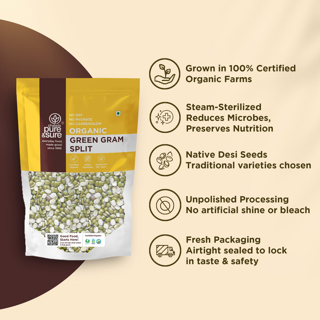 Organic Green Gram SPLIT-500Gms 3