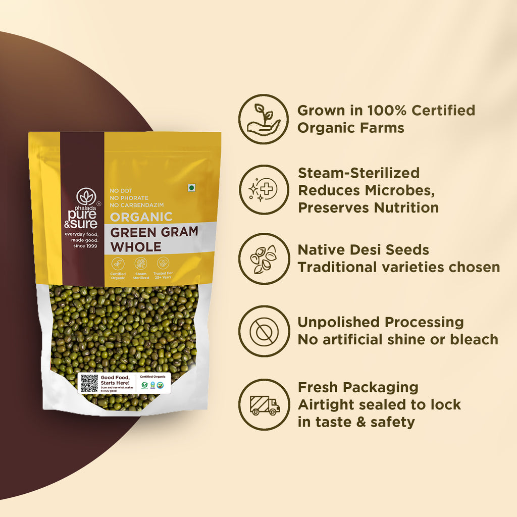 Organic Green Gram Whole-500Gms 3