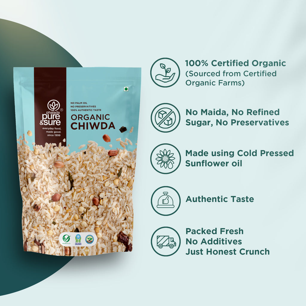 Organic Sweet & Salt Chiwda 100Gms 3
