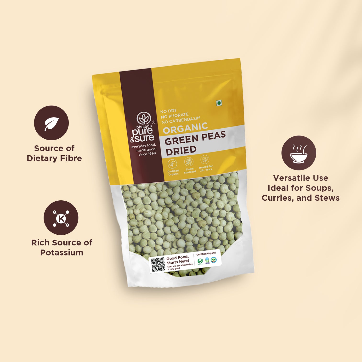 Organic Green Peas Dried-500Gms 4