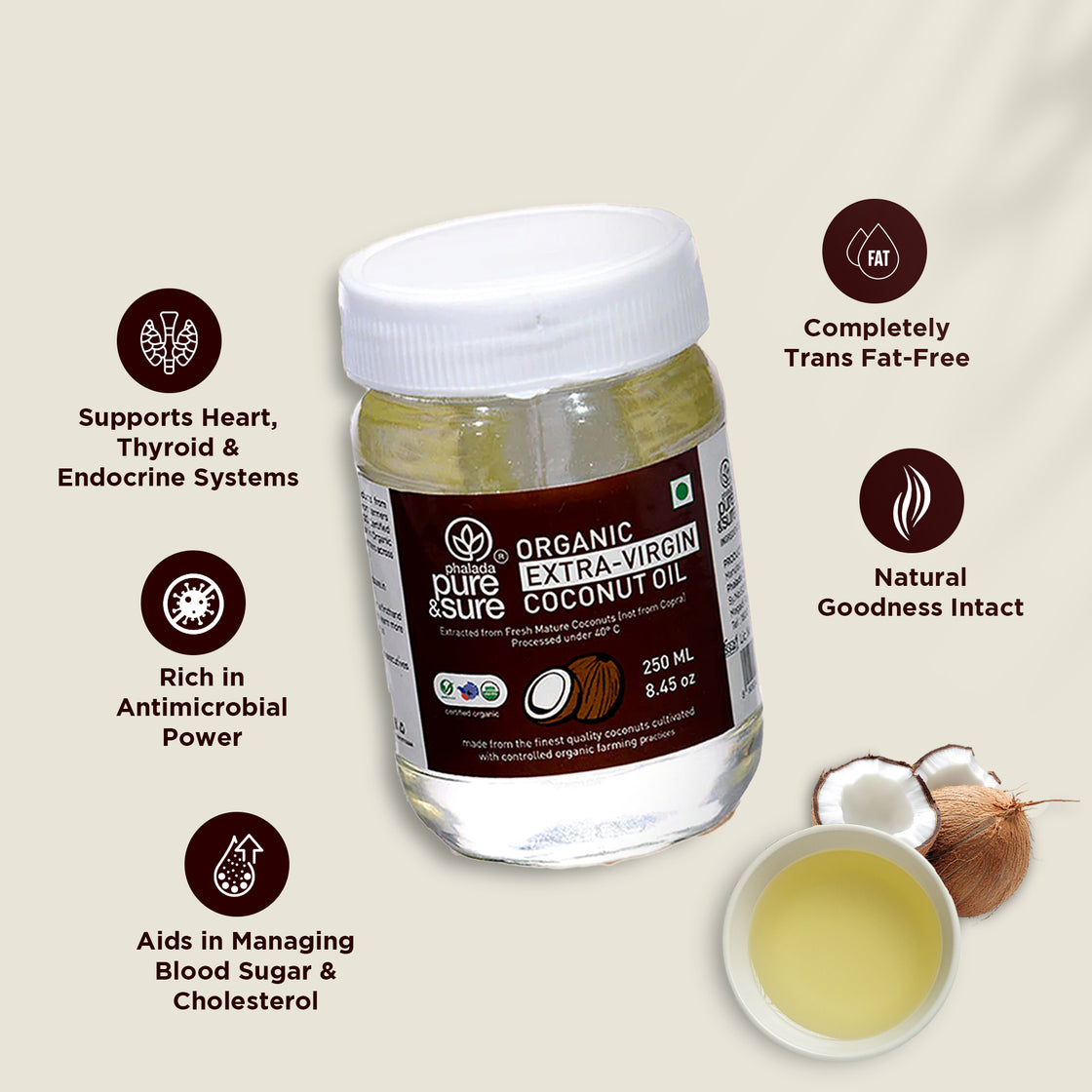 Organic Extra Virgin Coconut Oil-250ML 4