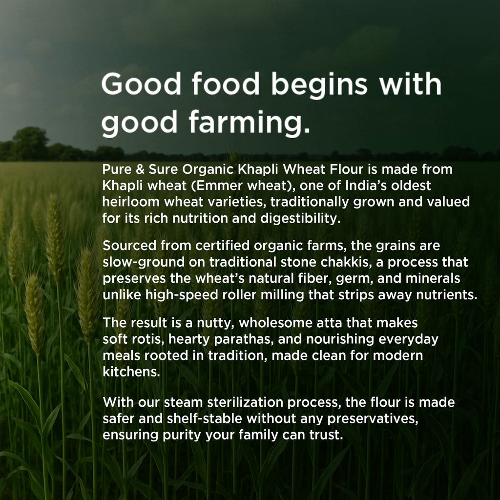 Organic Khapli Wheat Flour - 1kg 6