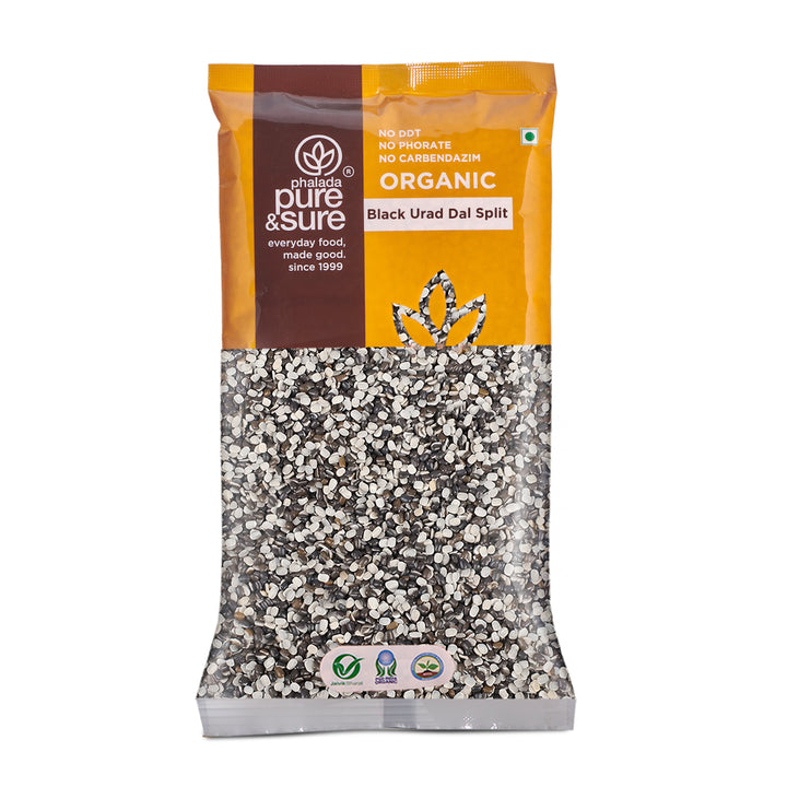 Phalada Pure and Sure Organic Black Urad dal split front