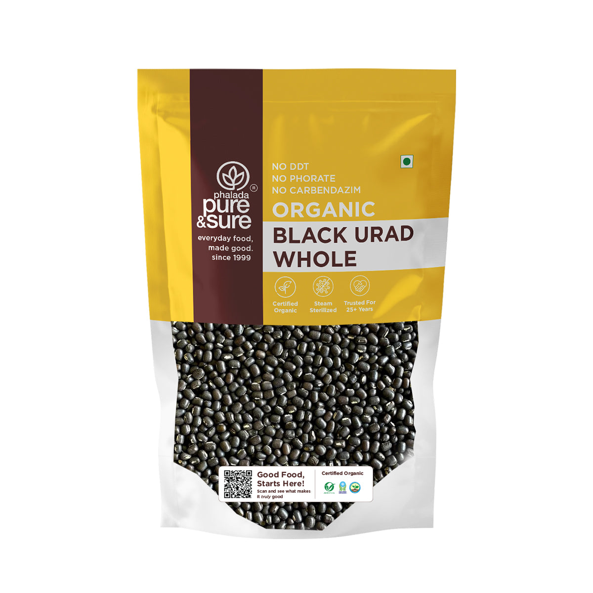 Organic Black Urad Whole-500Gms