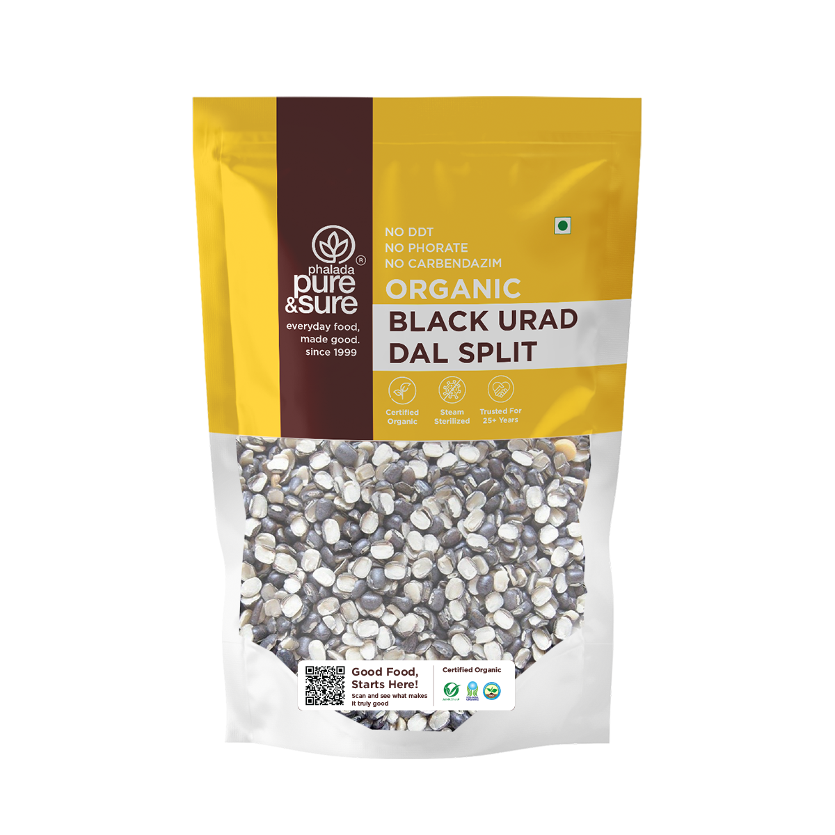 Organic Black Urad Dal Split-500Gms