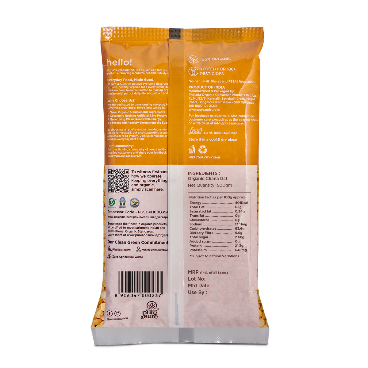 Organic Chana Dal-500g