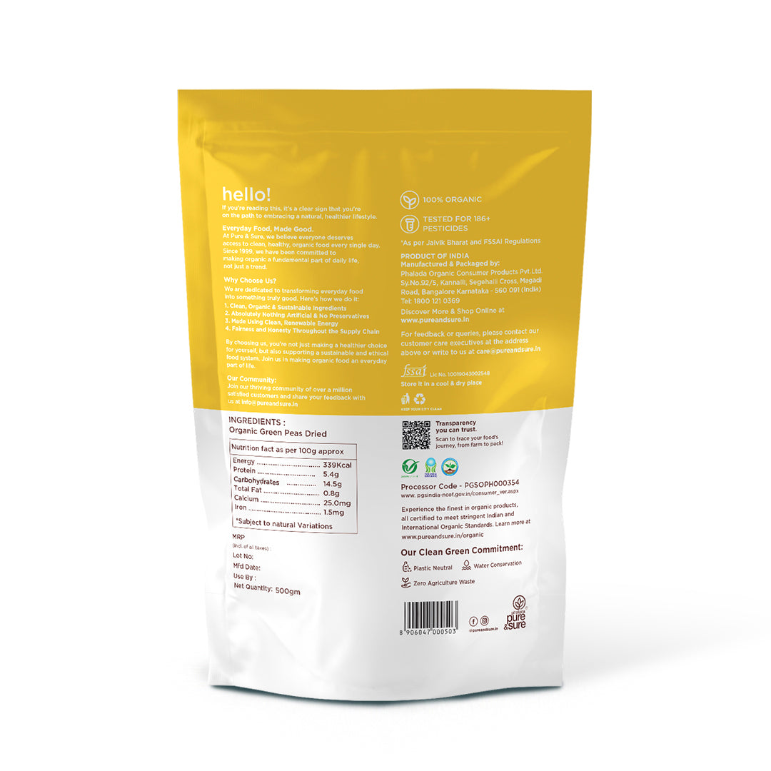Organic Green Peas Dried-500Gms 2