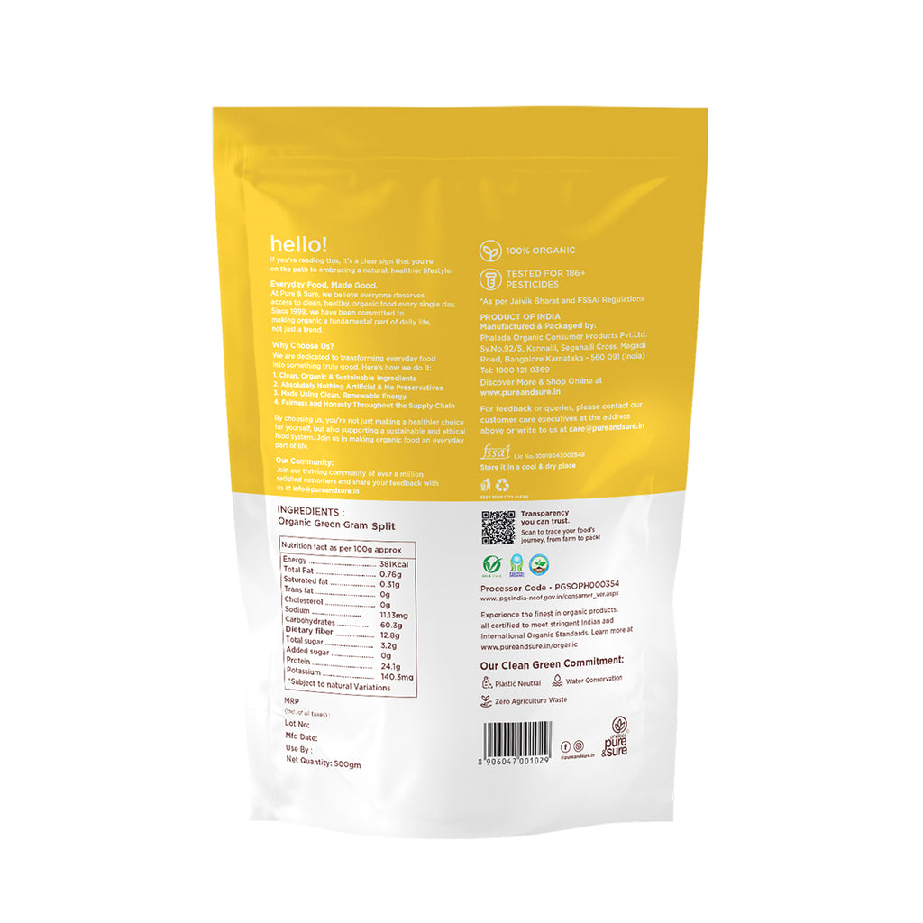 Organic Green Gram SPLIT-500Gms 2