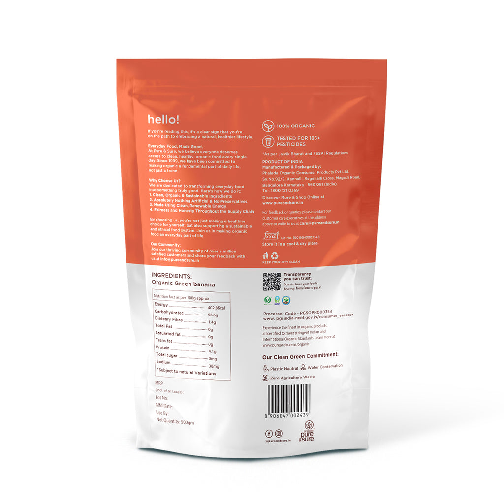 Organic Green Banana Flour 500Gms 2