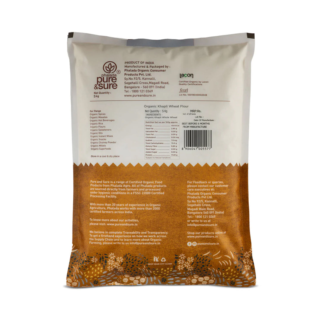 Organic Khapli Wheat Flour - 5kg 2
