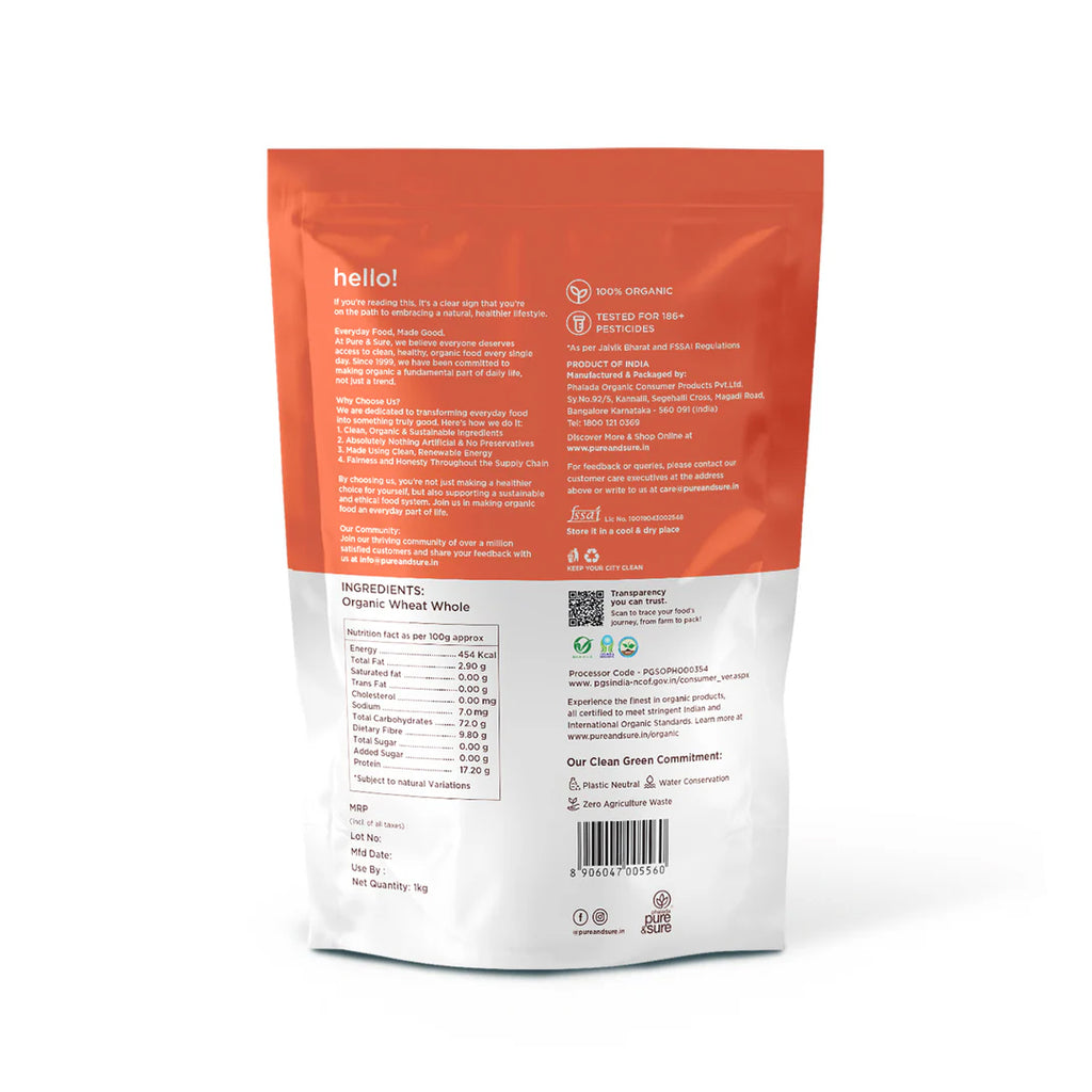 Organic Khapli Wheat Flour - 1kg 2