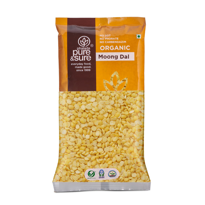 Phalada Pure and Sure Organic Moong Dal 500g Front