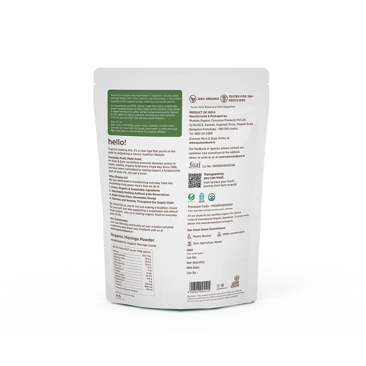 Organic Moringa Powder Back