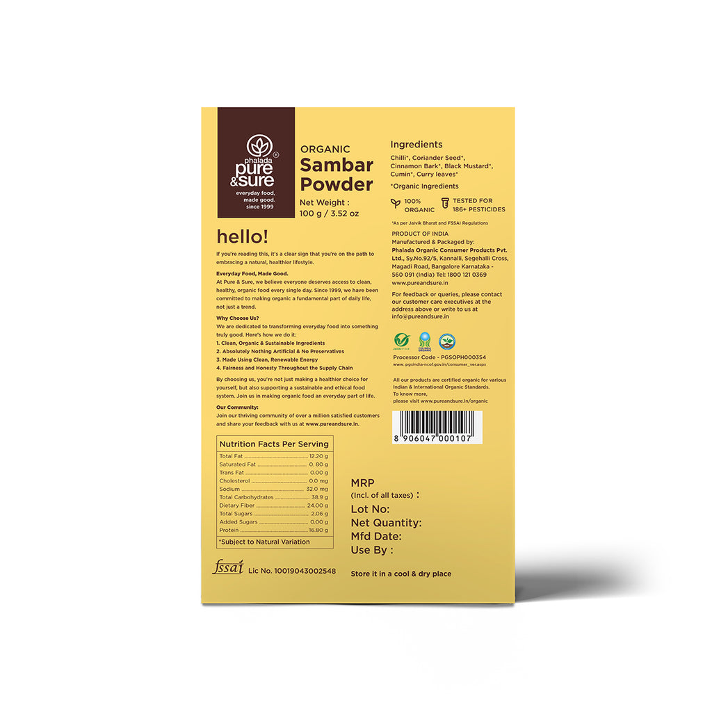 Organic Sambar Powder-100Gms 2