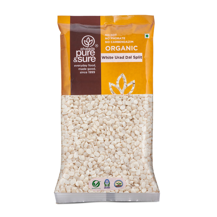 Phalada Pure and Sure Organic White Urad dal split front