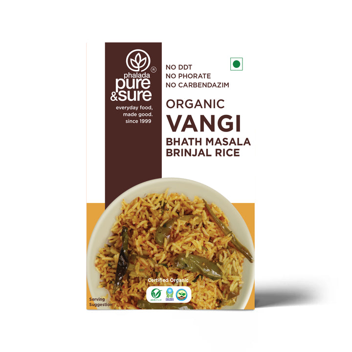 Phalada Pure and sure Organic Pulav Vangibath Masala Front