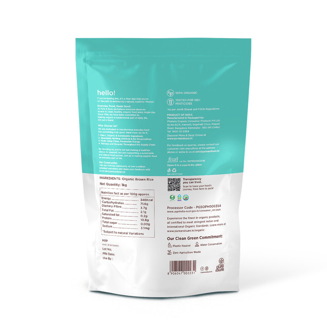 Organic Brown Rice-1kg 2