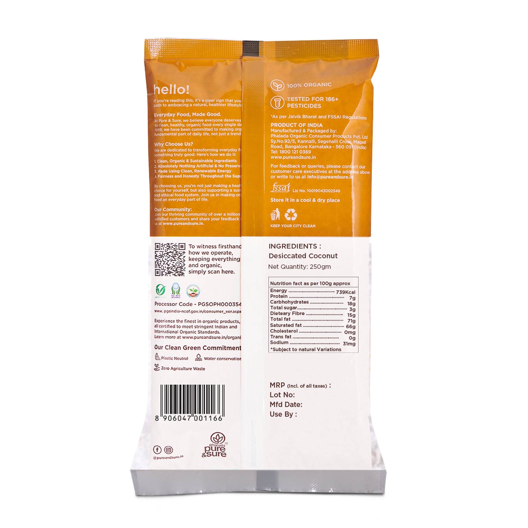 Desiccated coconut back