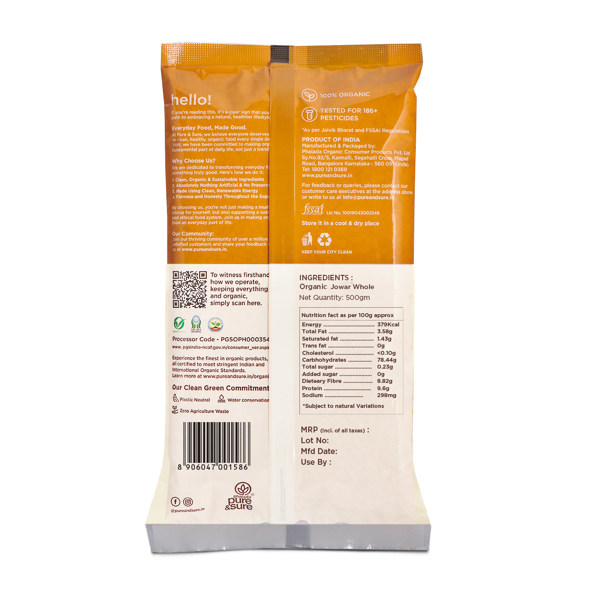 Jowar flour 500g Back