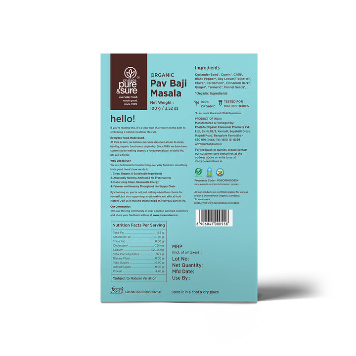 Pav bhaji Masala back