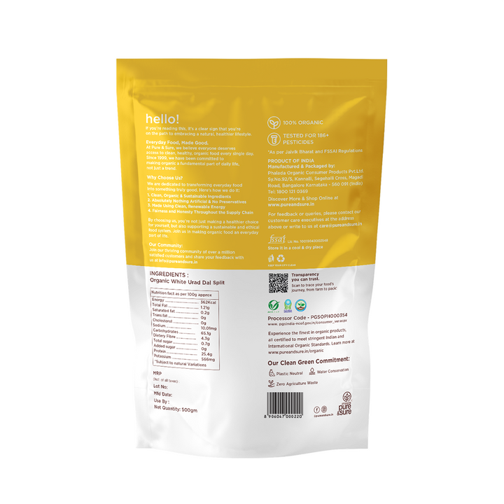 Organic White Urad Dal Split