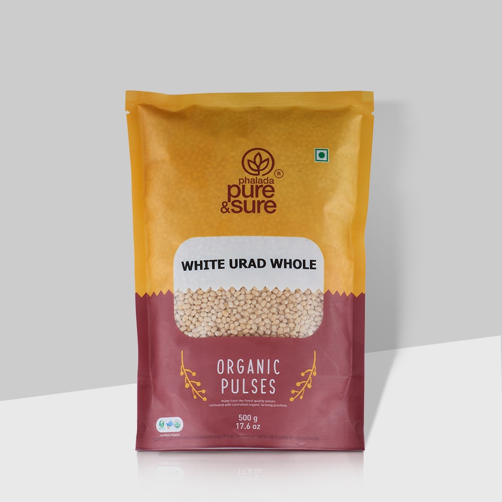 Organic White Urad Dal Whole - 500 g